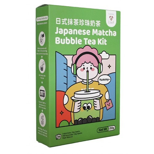 Boba mullitee kiirkomplekt, matcha tee maitsega (Tokimeki)