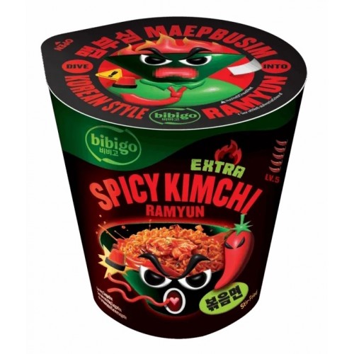 Kiirnuudlid, Kimchi, väga terav (Bibigo Extra Spicy Kimchi Ramyun Cup)