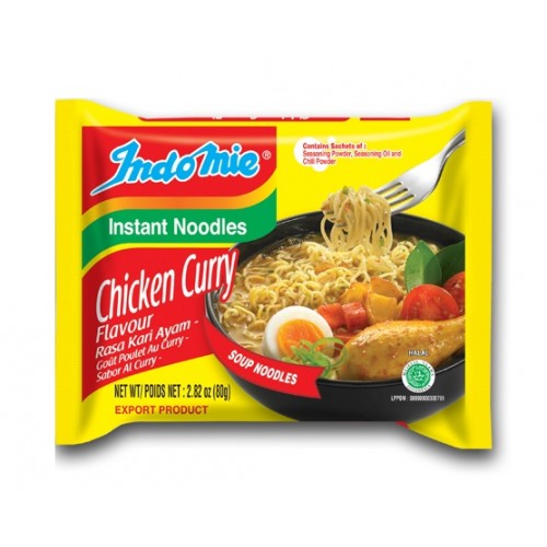 Kiirnuudlid kanaliha ja karri maitsega, kesk.teravus (Indomie, Chicken Curry flavour)