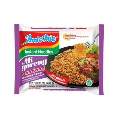 Kiirnuudlid veiseliha maitsega, kesk.teravus (Indomie, Rendang Beef flavour)