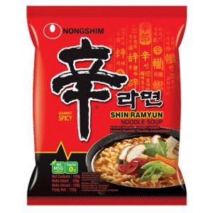 Лапша с грибами, очень острая (Shin Ramyun)