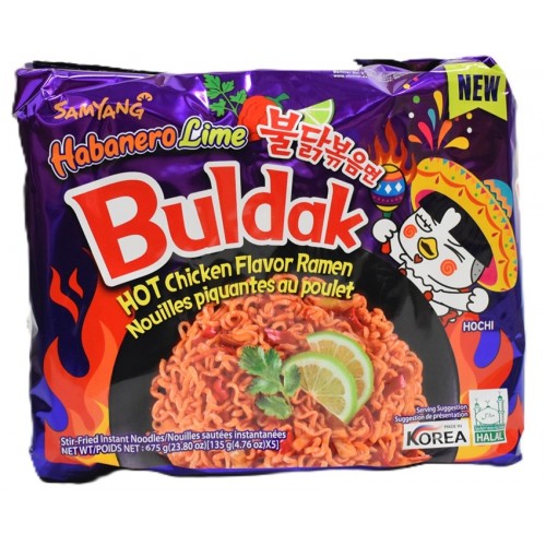 5packs x Kiirnuudlid, kanaliha, habanero ja laimi maitsega, terav (Chicken Ramyun Habanero Lime)