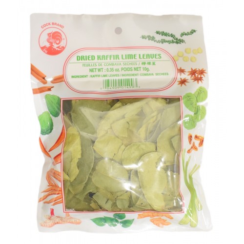 Dried kaffir lime leaves (Cock Brand)