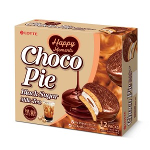 Choco Pie koogikesed, must suhkur ja piimatee Choco Pie koogikesed, must suhkur ja piimatee