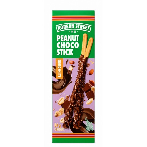 Küpsisepulgad maapähkli ja shokolaadi maitsega (Korean Street Peanut Choco Stick)