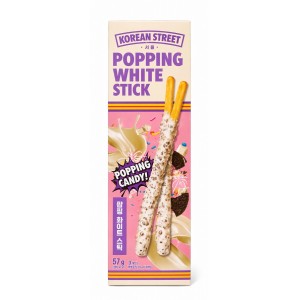 Küpsisepulgad valge glasuuri ja küpsisetükkidega (Korean Street White Coating and Biscuit Pieces Stick)