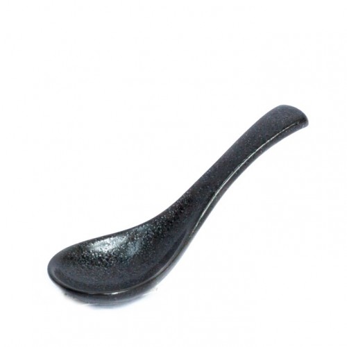 Soup spoon, black (porcelain) 
