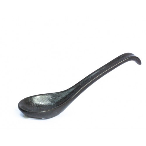 Soup spoon, black (porcelain) 