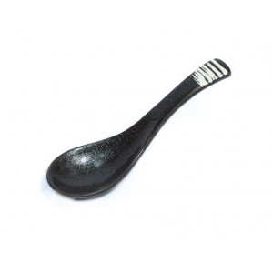 Soup spoon, black-white (porcelain) 