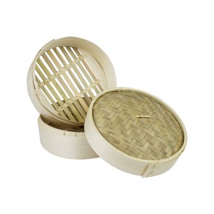 Steamer set 20 cm, bamboo, 2 baskets and 1 lid