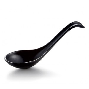 Soup spoon, black (plastic) 