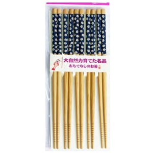 Палочки для еды, синие, белые цветы (5 пар)