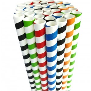 Трубочки для боба чая, бумага, 5 цветов (50 шт)